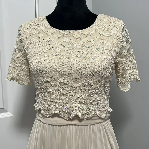 R&M Richards ||  size 6 Tall tan dress - Picture 2 of 10